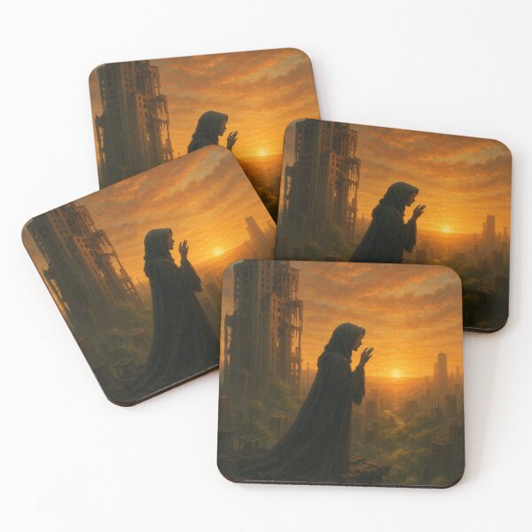 Item preview, Last Prayer at Sunset – Post Apocalyptic City Cinematic Art designed and sold by TheLoopStories.