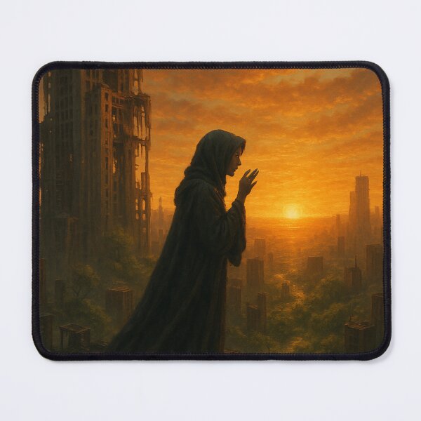 Item preview, Last Prayer at Sunset – Post Apocalyptic City Cinematic Art designed and sold by TheLoopStories.