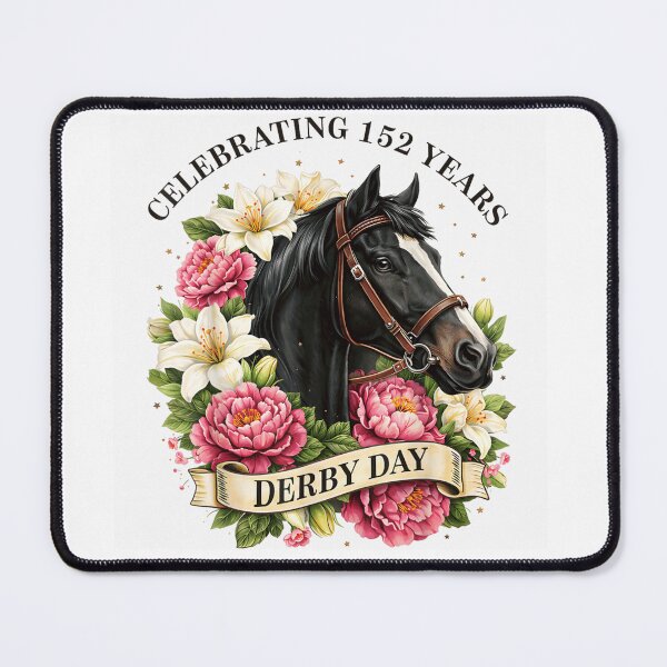 Item preview, Vintage Horse Racing Derby Day 152 Years Celebration Floral Equestrian Art designed and sold by MassonCalepon.