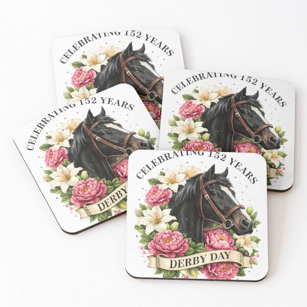 Item preview, Vintage Horse Racing Derby Day 152 Years Celebration Floral Equestrian Art designed and sold by MassonCalepon.