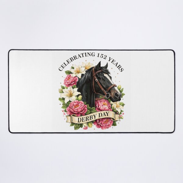 Item preview, Vintage Horse Racing Derby Day 152 Years Celebration Floral Equestrian Art designed and sold by MassonCalepon.