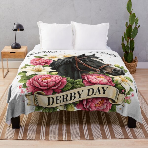 Item preview, Vintage Horse Racing Derby Day 152 Years Celebration Floral Equestrian Art designed and sold by MassonCalepon.