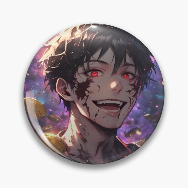 Item preview, The Dark Side Reflection: Manic Anime Alter-Ego Grinning Amidst a Cosmic Shower of Gold designed and sold by MouradStudio.