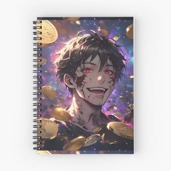 Item preview, The Dark Side Reflection: Manic Anime Alter-Ego Grinning Amidst a Cosmic Shower of Gold designed and sold by MouradStudio.