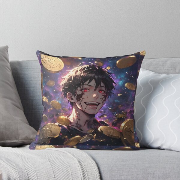 Item preview, The Dark Side Reflection: Manic Anime Alter-Ego Grinning Amidst a Cosmic Shower of Gold designed and sold by MouradStudio.
