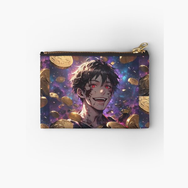 Item preview, The Dark Side Reflection: Manic Anime Alter-Ego Grinning Amidst a Cosmic Shower of Gold designed and sold by MouradStudio.