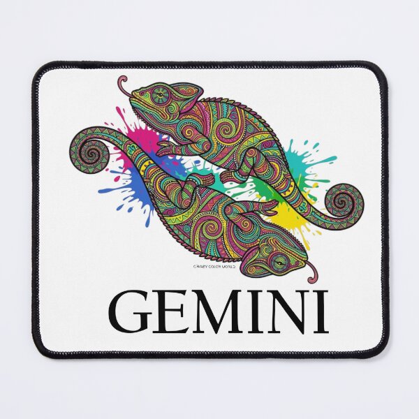 Item preview, Gemini Zodiac Chameleon Colorful Psychedelic Astrology Mandala Art designed and sold by CrazyColor85.