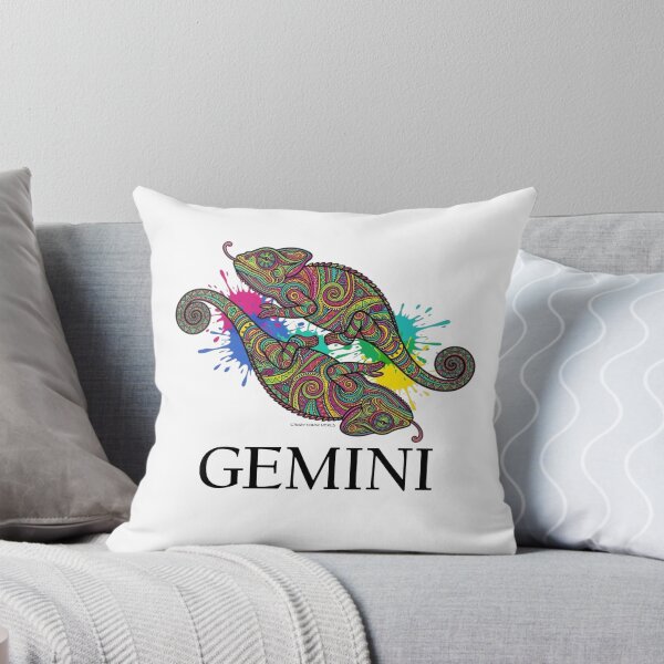 Item preview, Gemini Zodiac Chameleon Colorful Psychedelic Astrology Mandala Art designed and sold by CrazyColor85.