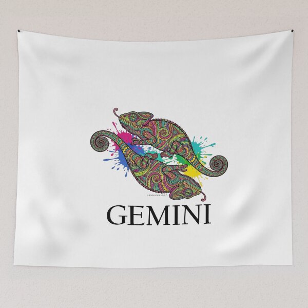 Item preview, Gemini Zodiac Chameleon Colorful Psychedelic Astrology Mandala Art designed and sold by CrazyColor85.