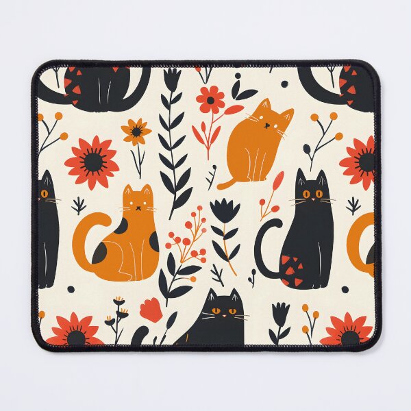 Item preview, Floral Folk Cat Pattern designed and sold by xiao xuans.
