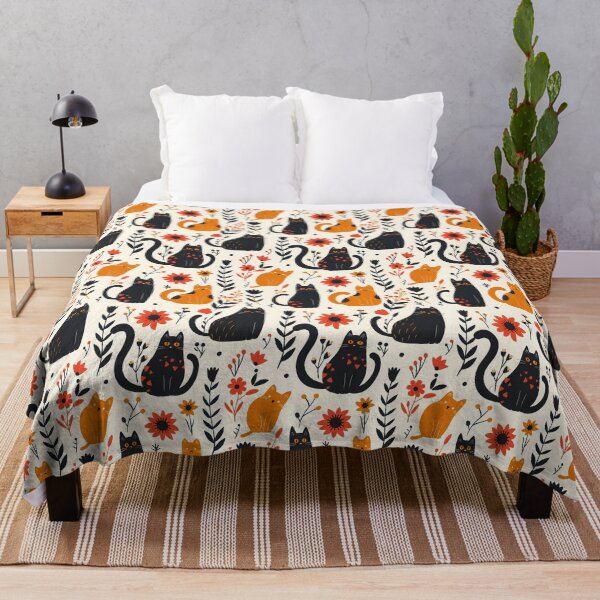 Item preview, Floral Folk Cat Pattern designed and sold by xiao xuans.