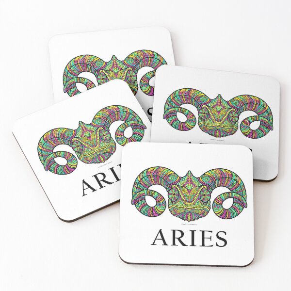 Item preview,  Aries Zodiac Chameleon Colorful Psychedelic Astrology Mandala Art designed and sold by CrazyColor85.