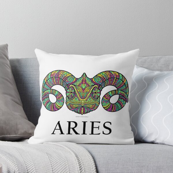 Item preview,  Aries Zodiac Chameleon Colorful Psychedelic Astrology Mandala Art designed and sold by CrazyColor85.