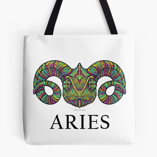 Item preview,  Aries Zodiac Chameleon Colorful Psychedelic Astrology Mandala Art designed and sold by CrazyColor85.