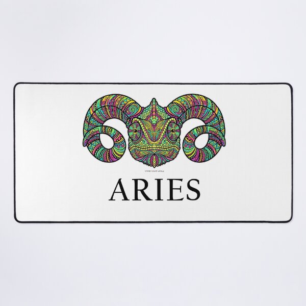 Item preview, Aries Zodiac Chameleon Colorful Psychedelic Astrology Mandala Art designed and sold by CrazyColor85.