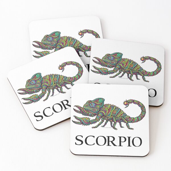 Item preview, Scorpio Zodiac Chameleon Colorful Psychedelic Astrology Mandala Art designed and sold by CrazyColor85.