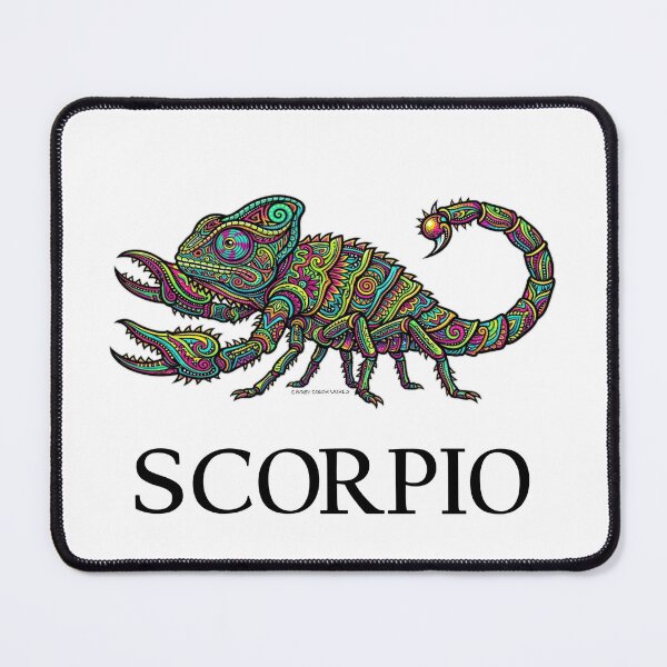 Item preview, Scorpio Zodiac Chameleon Colorful Psychedelic Astrology Mandala Art designed and sold by CrazyColor85.