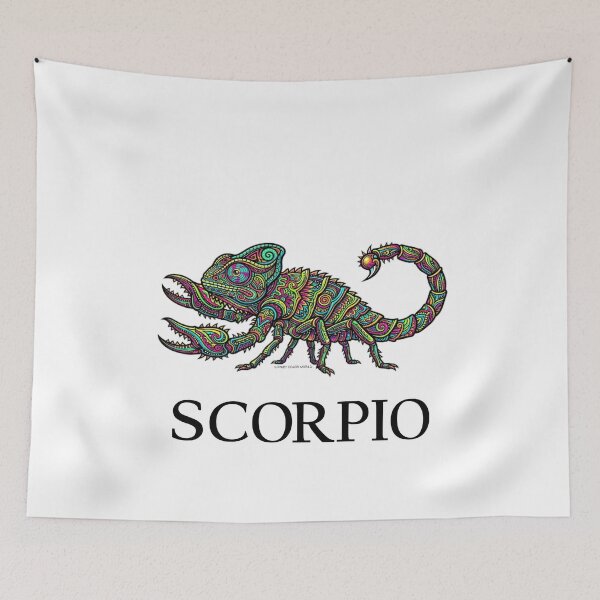 Item preview, Scorpio Zodiac Chameleon Colorful Psychedelic Astrology Mandala Art designed and sold by CrazyColor85.