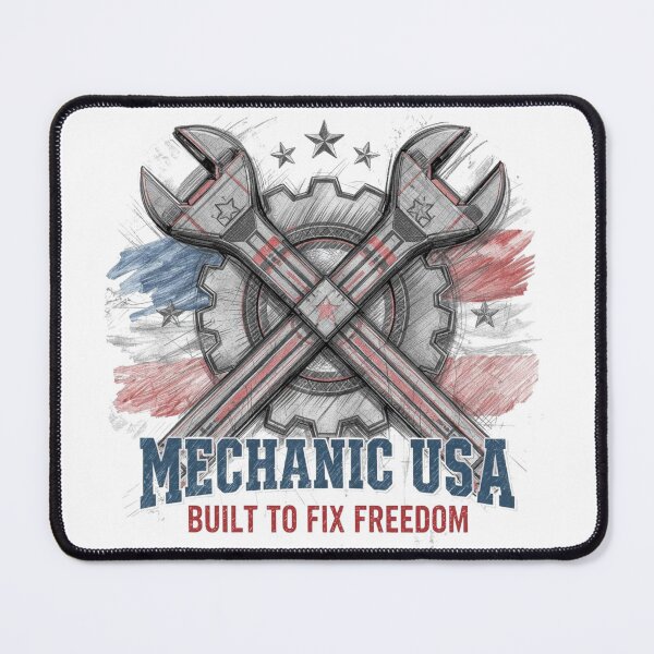 Item preview, Mechanic USA – Built To Fix Freedom designed and sold by KapiPrint.