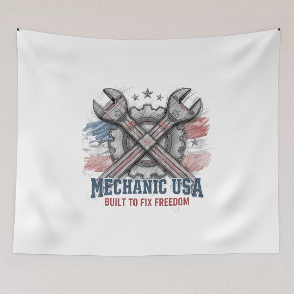 Item preview, Mechanic USA – Built To Fix Freedom designed and sold by KapiPrint.