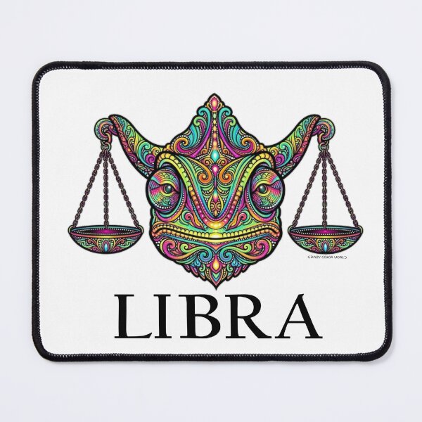 Item preview, Libra Zodiac Chameleon Colorful Psychedelic Astrology Mandala Art designed and sold by CrazyColor85.