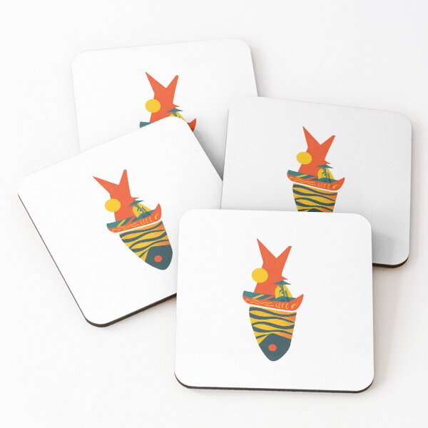 Item preview, Retro Abstract Sunset Boat Illustration designed and sold by HBDStudio.