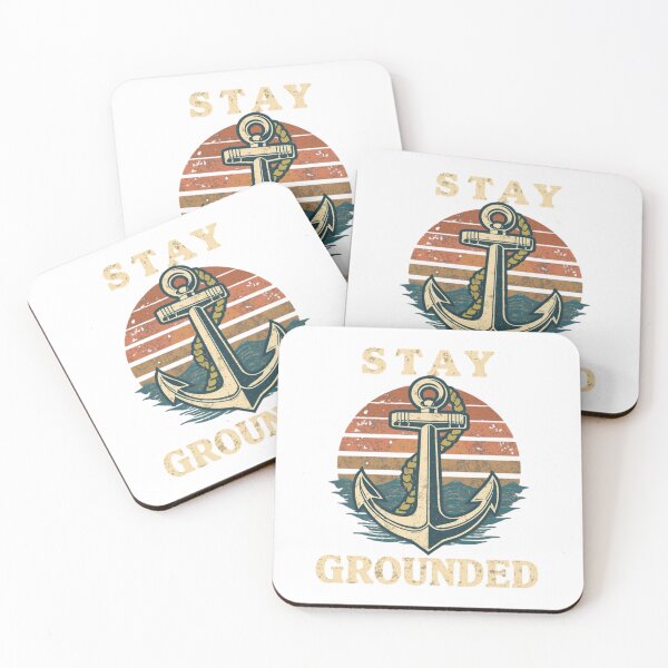 Item preview, Stay Grounded Retro Vintage Anchor Sunset designed and sold by ZadTicaret.