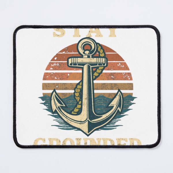 Item preview, Stay Grounded Retro Vintage Anchor Sunset designed and sold by ZadTicaret.