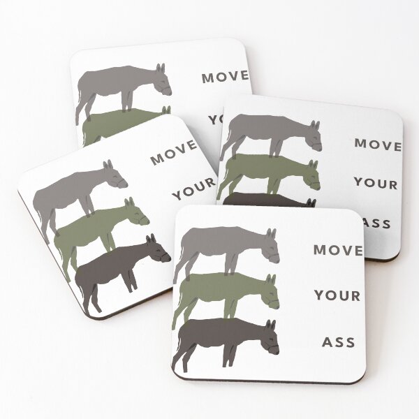 Item preview, Move Your Ass – Minimal Donkey Trio Design | Funny Animal Quote, Meme Humor & Motivational Gif designed and sold by ChiaraPagani.
