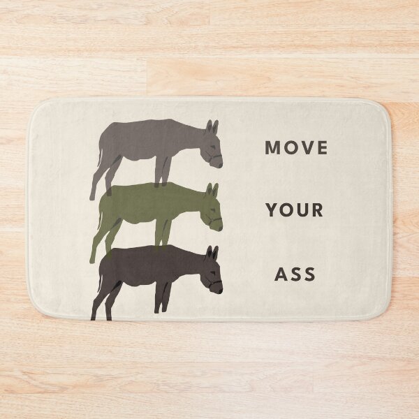 Item preview, Move Your Ass – Minimal Donkey Trio Design | Funny Animal Quote, Meme Humor & Motivational Gif designed and sold by ChiaraPagani.