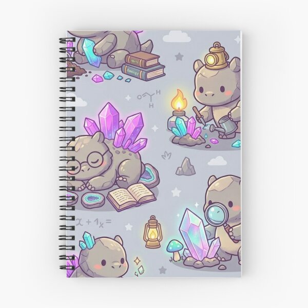 Item preview, Cute Kawaii Geology Golems & Magic Crystal Gemstones Pattern designed and sold by InnerwayStudio.