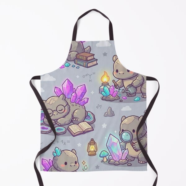 Item preview, Cute Kawaii Geology Golems & Magic Crystal Gemstones Pattern designed and sold by InnerwayStudio.