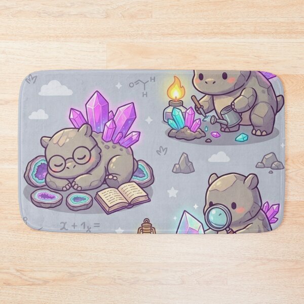 Item preview, Cute Kawaii Geology Golems & Magic Crystal Gemstones Pattern designed and sold by InnerwayStudio.