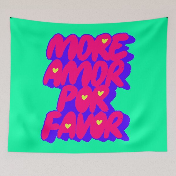 Item preview, More Amor Por Favor - Bold Modern Electric Berry Spanglish Quote designed and sold by nineFlorals.