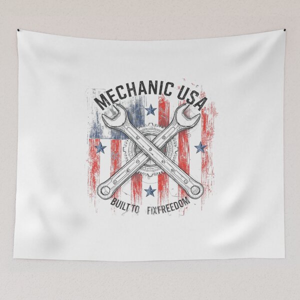 Item preview, Mechanic USA – Built To Fix Freedom designed and sold by KapiPrint.
