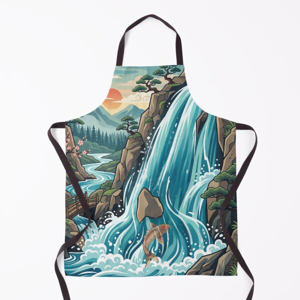 Item preview, Koi Fish Waterfall Perseverance designed and sold by Prachodayat Artworks.