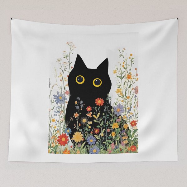 Item preview, Cat In A Wildflower Garden designed and sold by PurrfectHome.