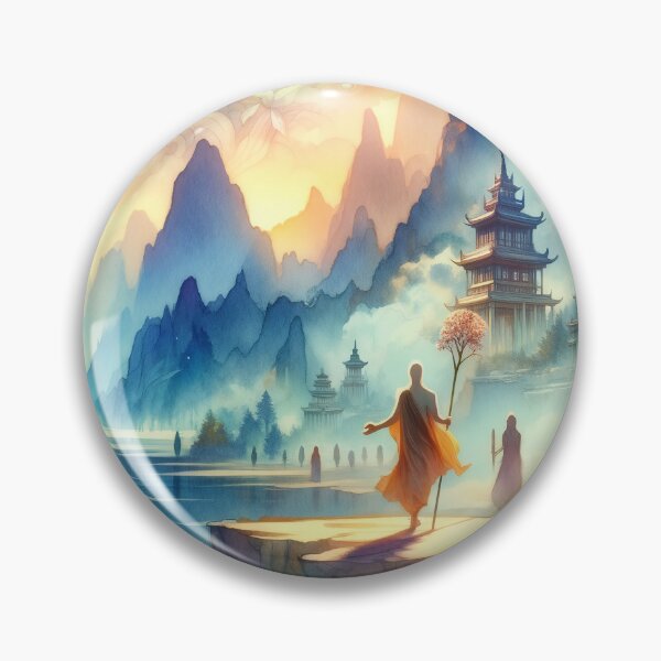 Item preview, Divine Lotus Valley - Misty Mountains Hidden Temple designed and sold by FriskyLemur.