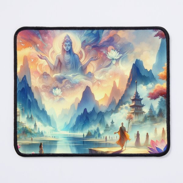 Item preview, Divine Lotus Valley - Misty Mountains Hidden Temple designed and sold by FriskyLemur.