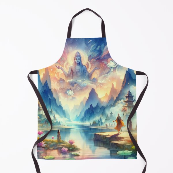 Item preview, Divine Lotus Valley - Misty Mountains Hidden Temple designed and sold by FriskyLemur.