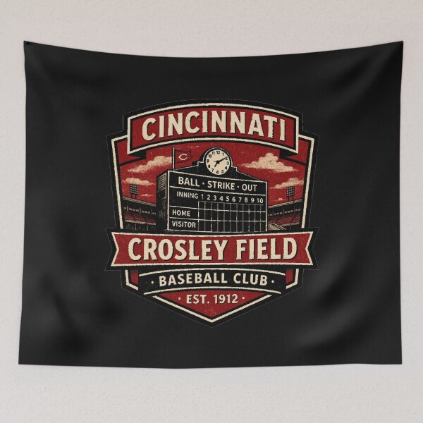 Item preview, Crosley Field Cincinnati Vintage Baseball Shirt, Retro Ballpark Badge, Old Stadium Tee designed and sold by GhostDawgs.