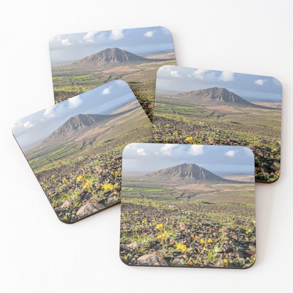 Item preview, Solitary volcanic hill above a blooming landscape designed and sold by Wanderlicht.