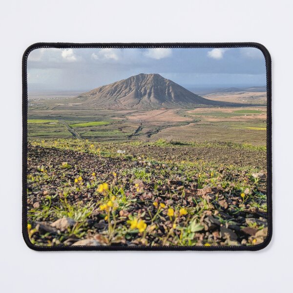 Item preview, Solitary volcanic hill above a blooming landscape designed and sold by Wanderlicht.