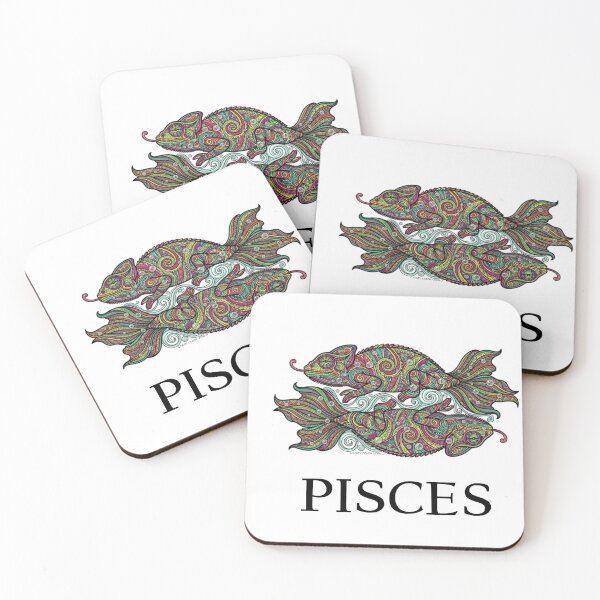 Item preview, Pisces Zodiac Chameleon Colorful Psychedelic Astrology Mandala Art designed and sold by CrazyColor85.