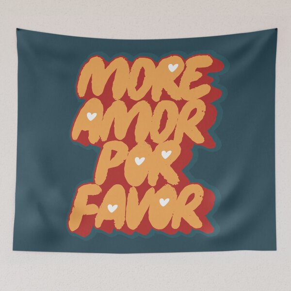 Item preview, More Amor Por Favor - Sunset Sorbet Warm and Energetic Spanglish Quote designed and sold by nineFlorals.