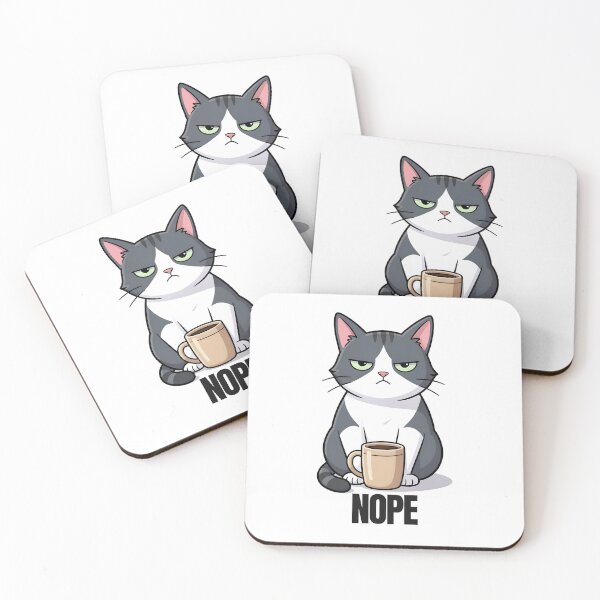 Item preview, Funny Nope Cat – Cute Lazy Cat designed and sold by ByAnad.
