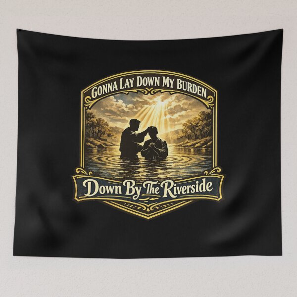 Item preview, Gonna Lay Down My Burden Down By The Riverside Baptism Design designed and sold by LanternForge.