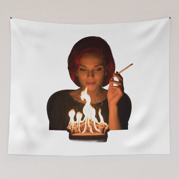 Item preview, Burning Thoughts Woman Smoking Surreal Dark Art Design. designed and sold by Spark2Seduction.