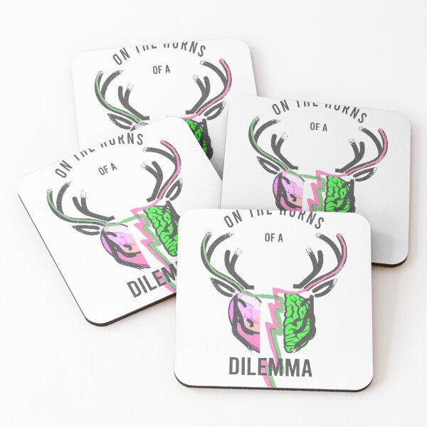 Item preview, On the Horns of a Dilemma – Deer Split Brain Illustration | Overthinking & Anxiety Humor Design designed and sold by ChiaraPagani.