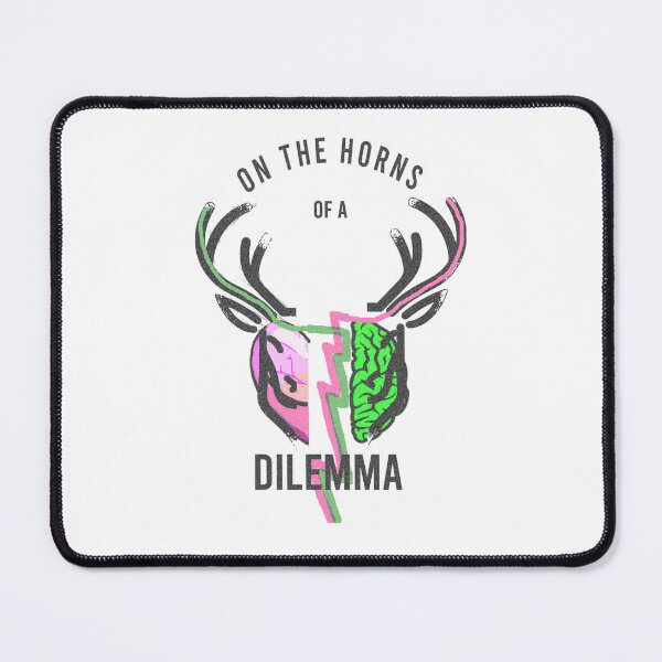 Item preview, On the Horns of a Dilemma – Deer Split Brain Illustration | Overthinking & Anxiety Humor Design designed and sold by ChiaraPagani.